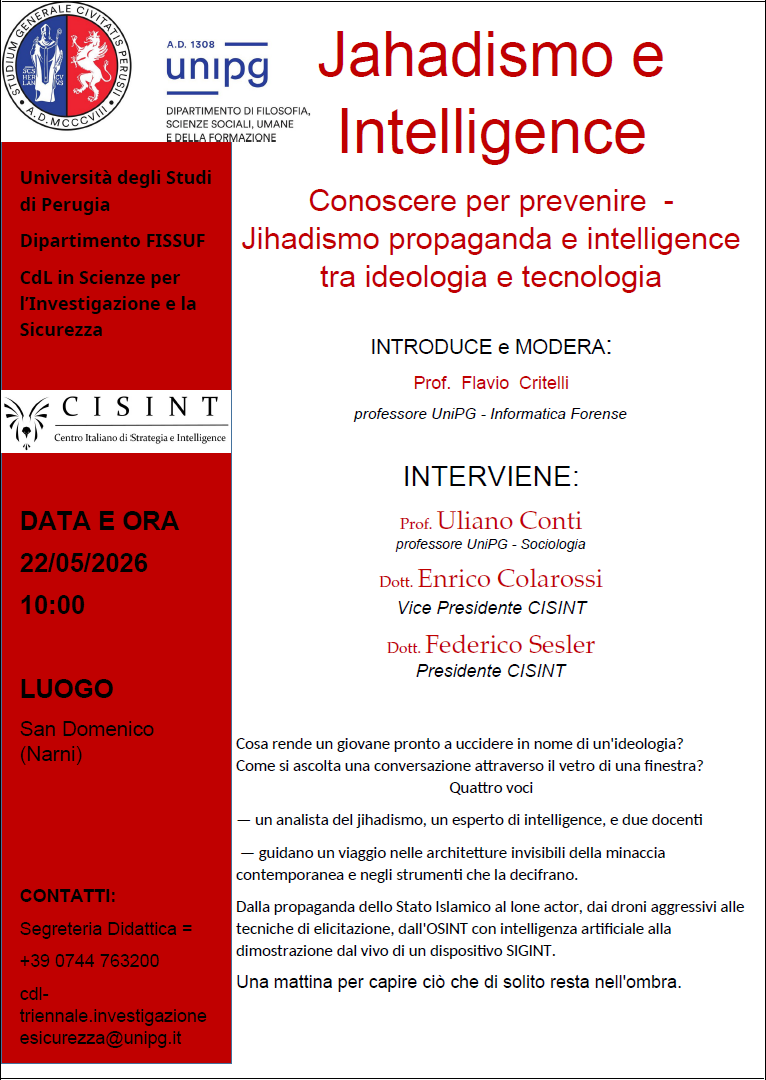 cisint unipg locandina 22 maggio 2026