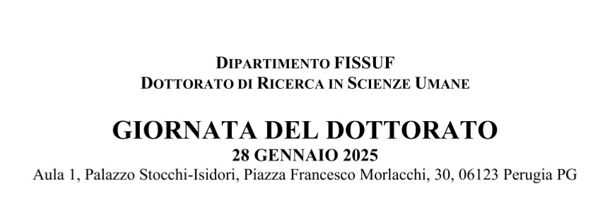 giornata del dottorato dottorato in scienze umane unipg 1